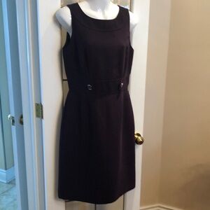Tahari Dark Purple Sleeveless Dress
